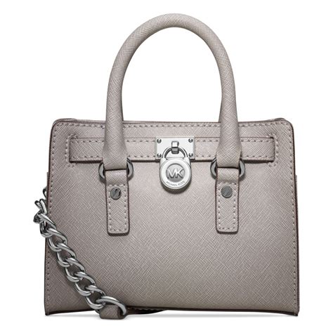 michael kors mini hamilton satchel pearl grey|Michael Kors Hamilton Gray Bags & Handbags for Women.